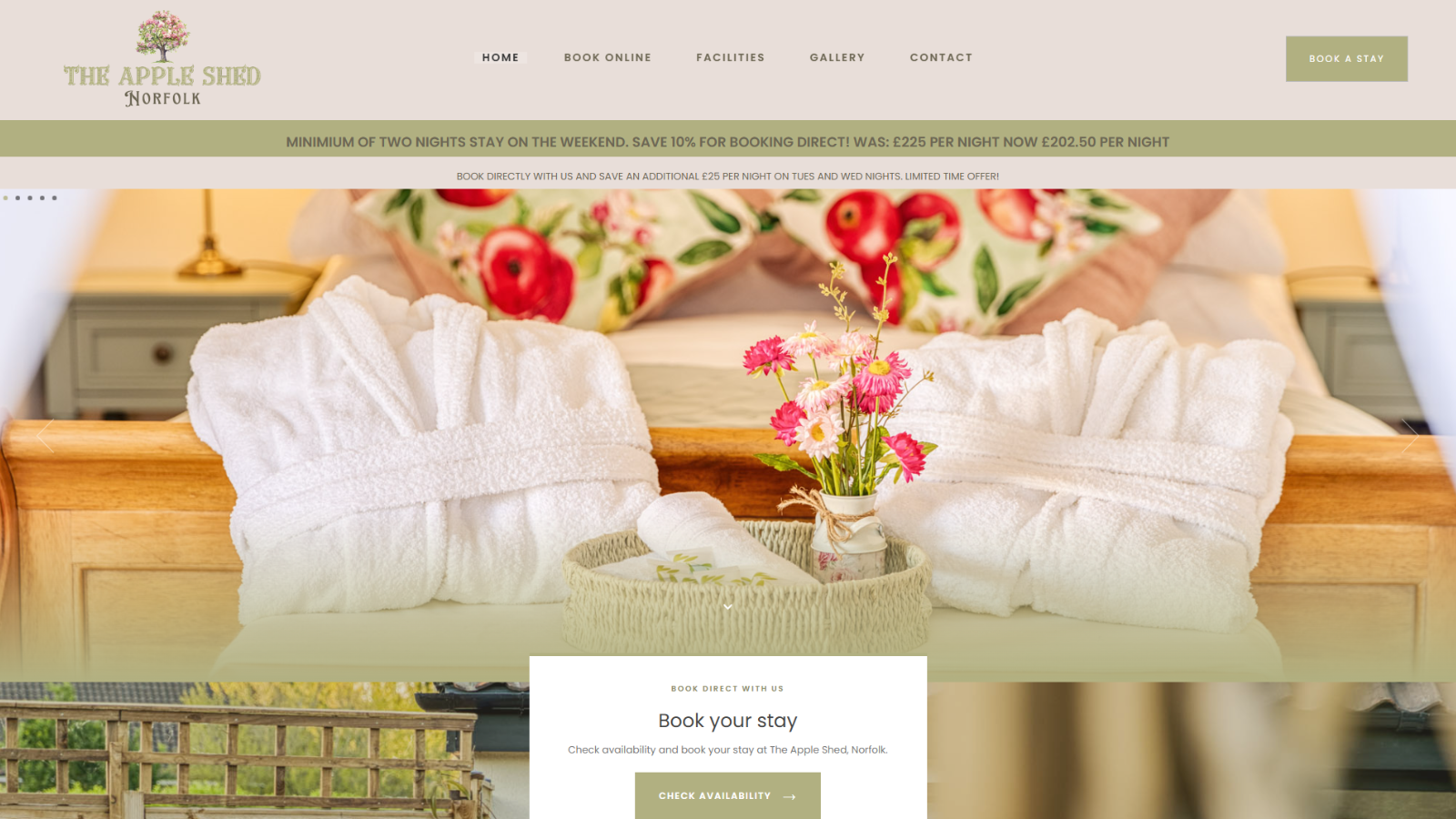 The Apple Shed website design