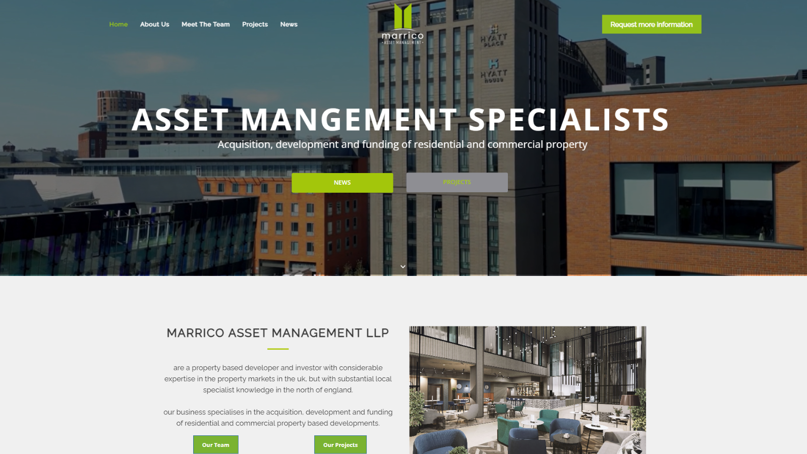 Marrico Asset Management website designed by BAM